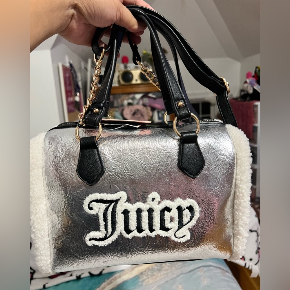 Juicy Couture Silver Shear Genius Satchel/ Crossbody NWT